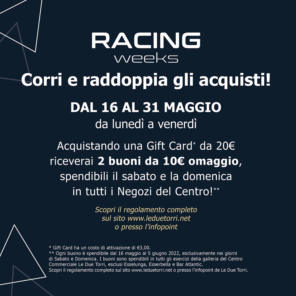 Racing Weeks – Raddoppia Acquisti