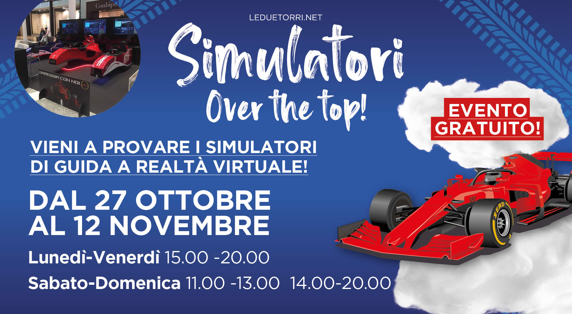 Esperienza di Guida Virtuale dal Vivo! Dal 27 ottobre al 12 novembre a Le Due Torri!